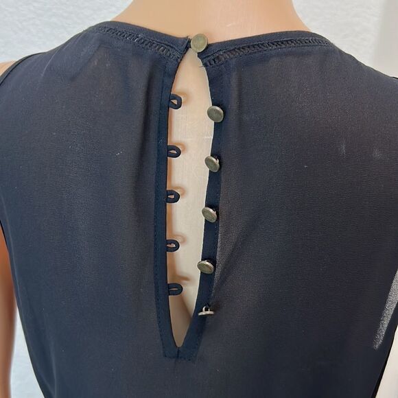 Love 21 Size Small Dress Black Embroidery Lined Brown Belt Maxi Ruffled Bottom - Picture 11 of 15